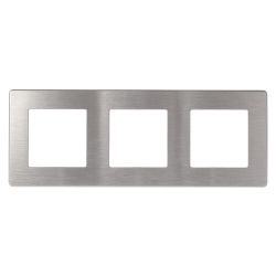 Рамка для розеток и выключателей ЭРА Серия 12 12-5103-03 на 3 поста, Сатин, алюминий