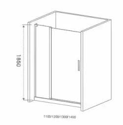 Душевая дверь в нишу Bas Mokka WTW 110*185 без поддона, без магнитного профиля