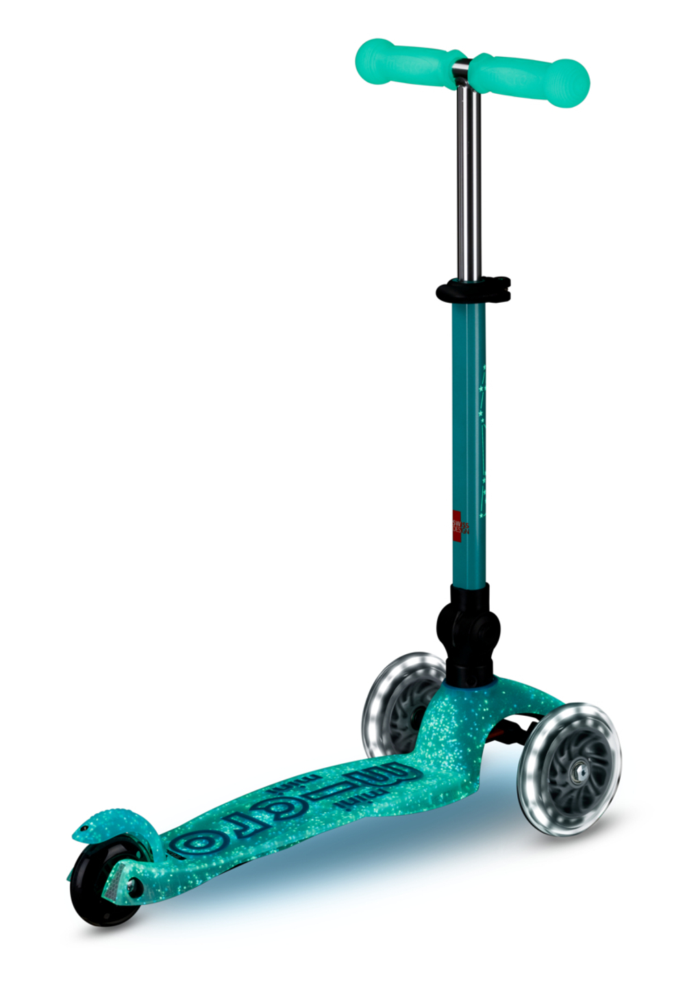 Самокат Mini Micro Deluxe Orion LED складной, голубой