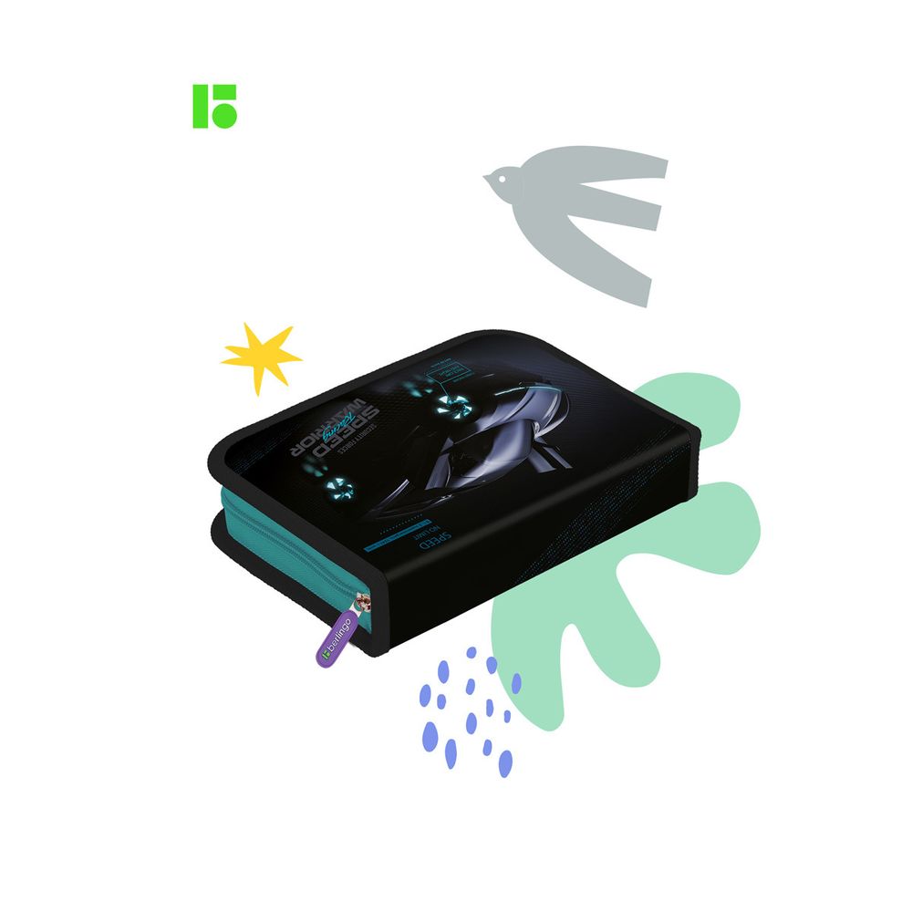 Пенал 1 отделение 200х140х40 Berlingo Virtual racing, откидная планка, ткань