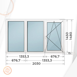 Пластиковое окно 1450 х 2030 ТермА Эко