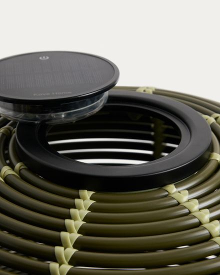 Уличный светильник Garoina солнечных батареях из искусственного ротанга цвета таупе, 35 см