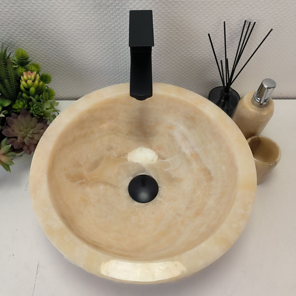 Раковина из оникса Bowl Yellow Marmo BO-63041 40*40*15 20