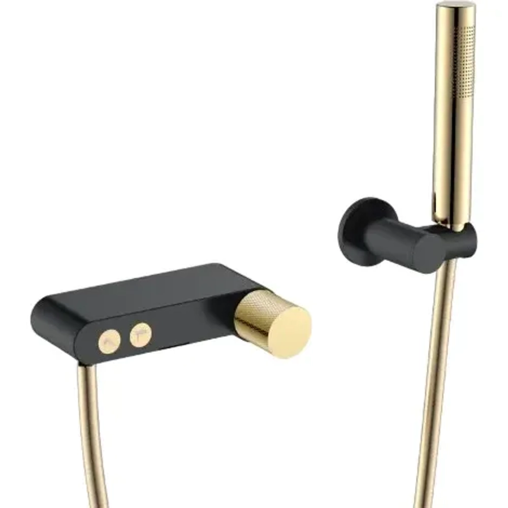 Смеситель для ванны с душем Boheme Stick 123-BG.2 black touch gold