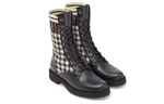 FENDI Women"s FF Rockoko Biker Boot "Black Checkerboard"