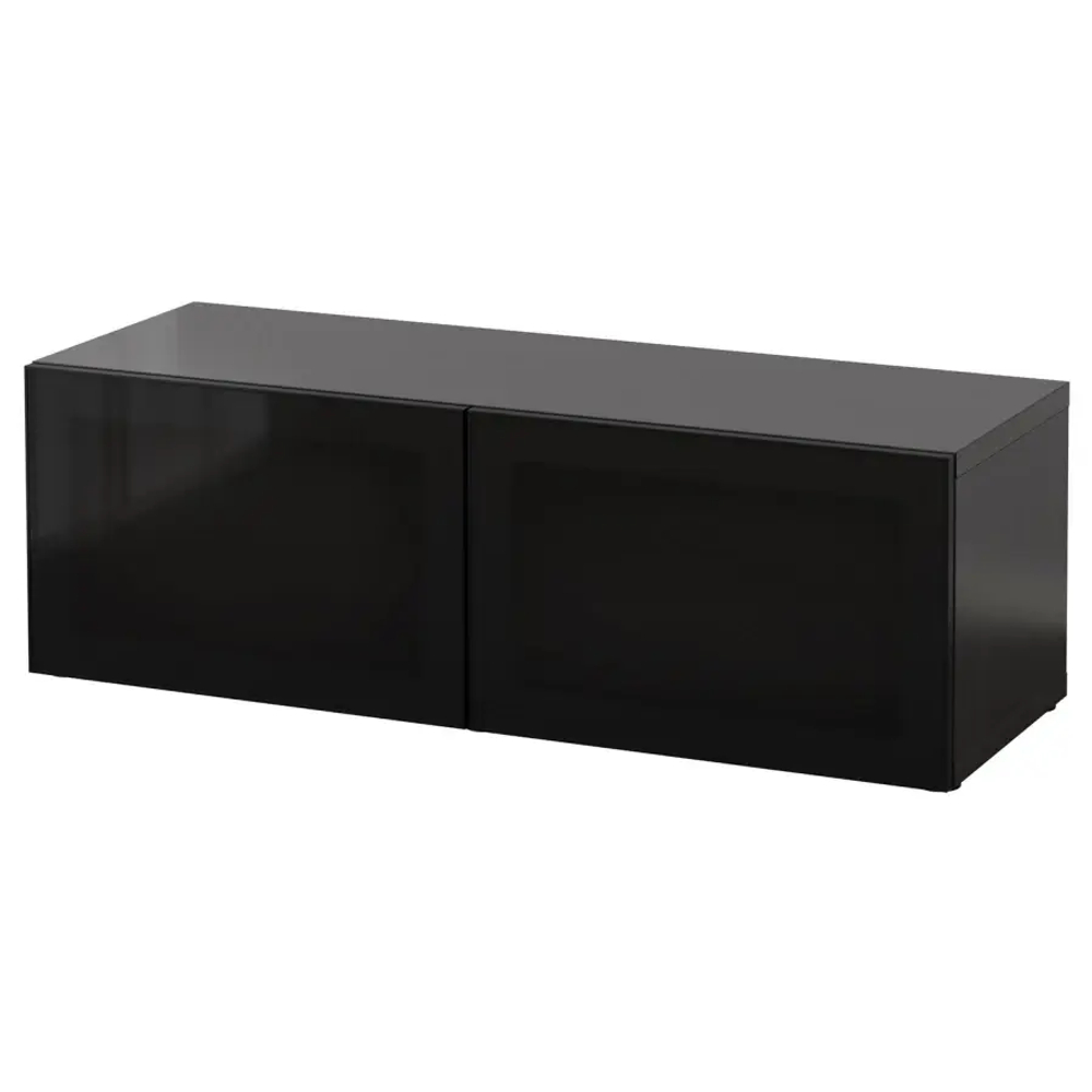 Шкаф-витрина - BESTÅ / BESTА  IKEA/ БЕСТА/БЕСТО ИКЕА, 120х38 см, черный
