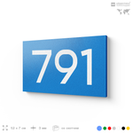 Номер на дверь 791, табличка на дверь для офиса, квартиры, кабинета, аудитории, склада, голубая 120х70 мм, Айдентика Технолоджи