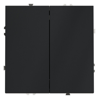 Выключатель встраиваемый VOLTUM S70 двухклавишный 10А, (графит)