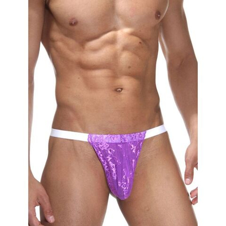 Мужские трусы мешочек баклажановые кружевные LaBlinque LB15170