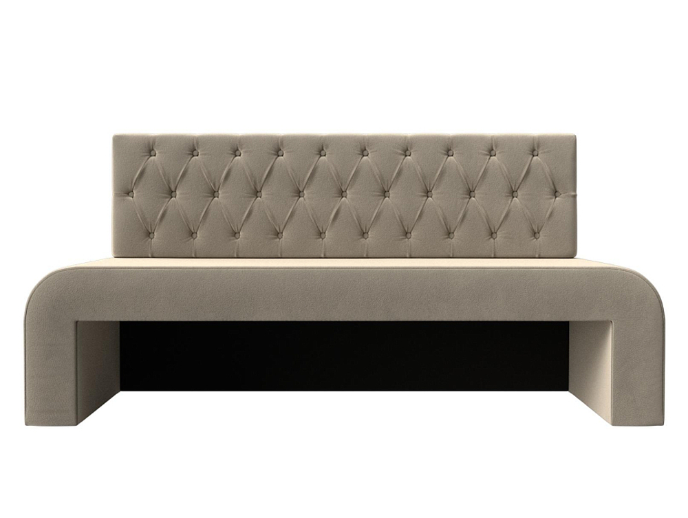 Диван кухонный прямой Кармен Люкс, Бежевый, Микровельвет, 29509