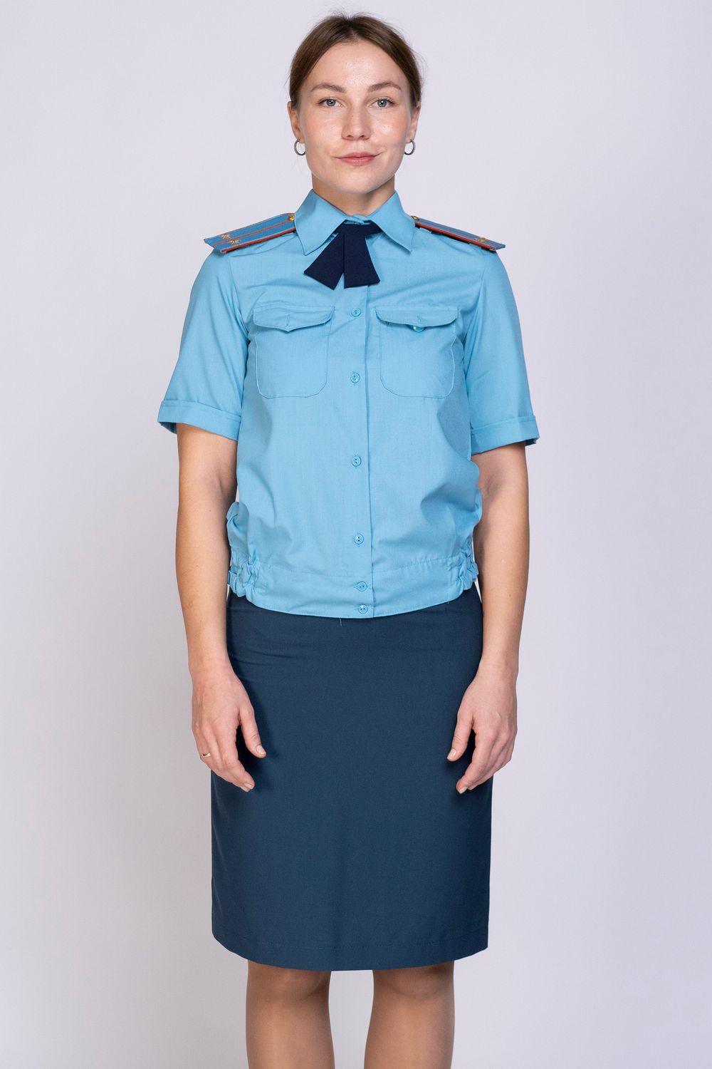 Рубашка МЧС женская голубая, короткий рукав