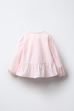 ZARA РУБАШКА С ЗАВЯЗКАМИ, СВЕТЛО-РОЗОВЫЙ