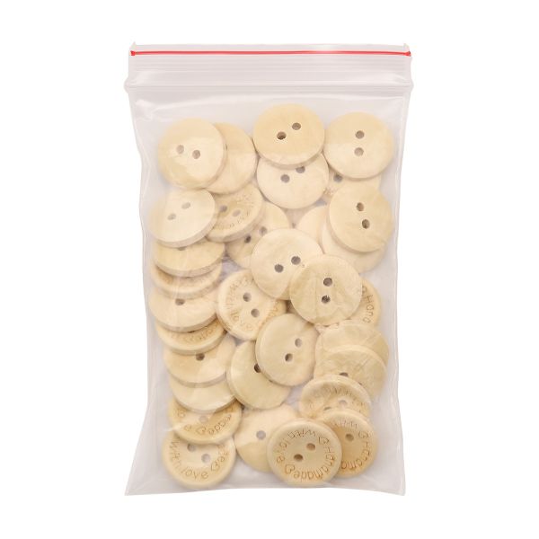 Пуговицы дерево 2 прокола 28L=18 мм, Handmade with love, (Milk (молочный)), W22, 36 шт