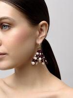 Серьги "Brush Bordo Pearl" Gold