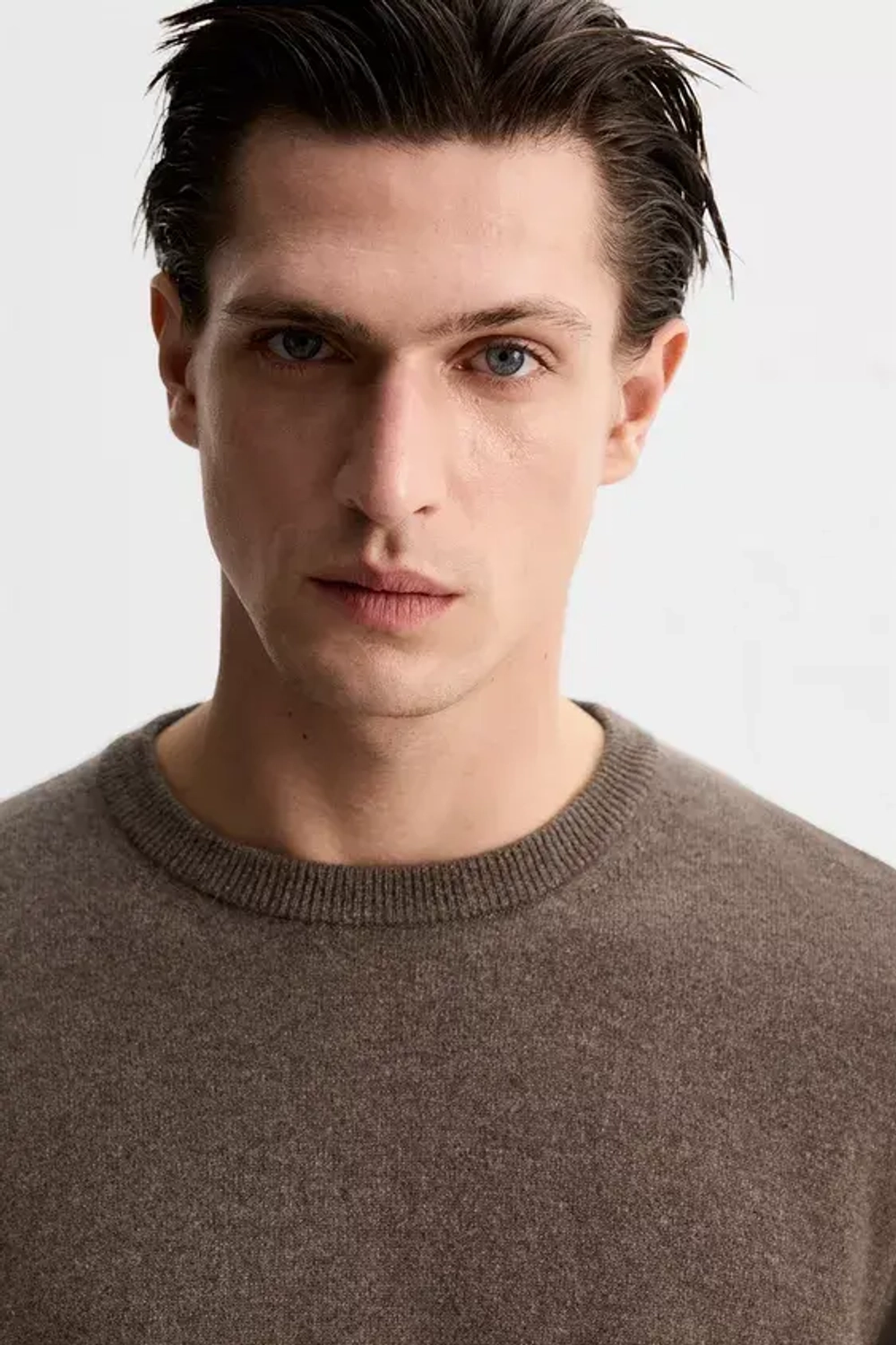 ZARA СВИТЕР ИЗ 100% КАШЕМИРА, КОРИЧНЕВЫЙ С МЕЛАНЖЕВЫМ ЭФФЕКТОМ