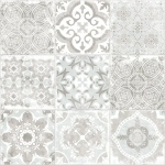 Керамогранит Alma Ceramica GFU04CTR17R Country 60x60 белый / серый сахарный с орнаментом