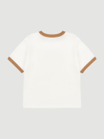 Футболка с контрастной окантовкой Mjölk Ecru/Camel