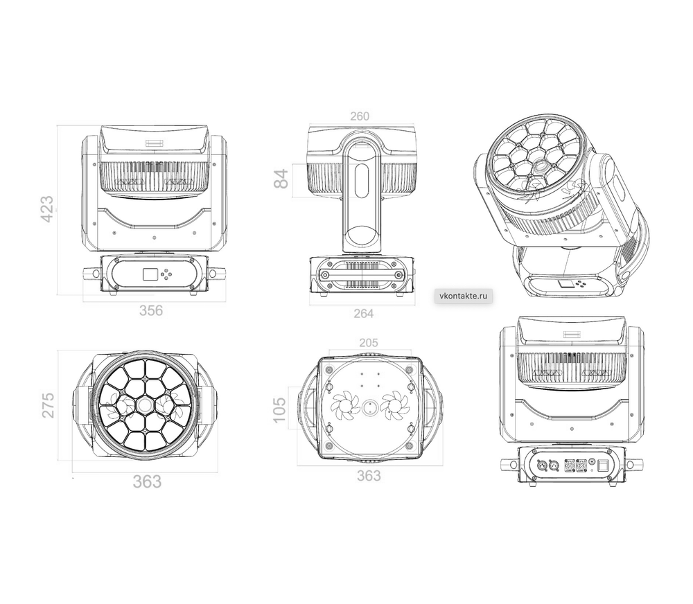 Световой прибор Amixled WASH 19x40 BEYE LITE