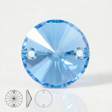 Стразы пришивные из стекла, цвет Light Sapphire, форма Rivoli