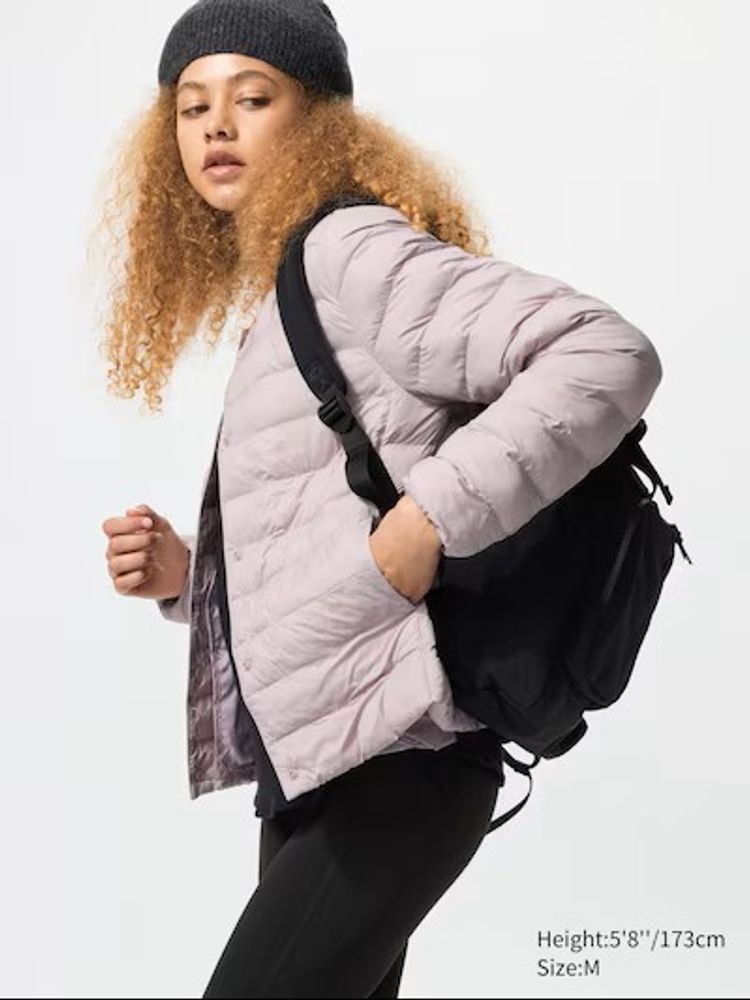 UNIQLO СВЕРХЛЕГКИЙ ПУХОВИК PUFFERTECH, СИРЕНЕВЫЙ