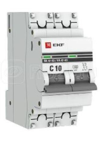 Выключатель автоматический модульный 2П 63А  4.5кА BA 47-63 PROxima EKF mcb4763-2-63C-pro