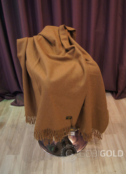 Плед из 100% верблюжьей шерсти 150x200 см. (ERDENET) - камэл