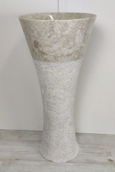 Раковина напольная из мрамора Pedestal Cream/Cream MN-389 (40*40*90 см)