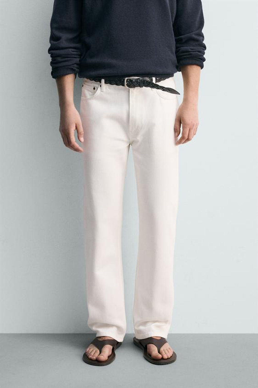 ZARA ДЖИНСЫ STRAIGHT FIT, БЕЛЫЙ