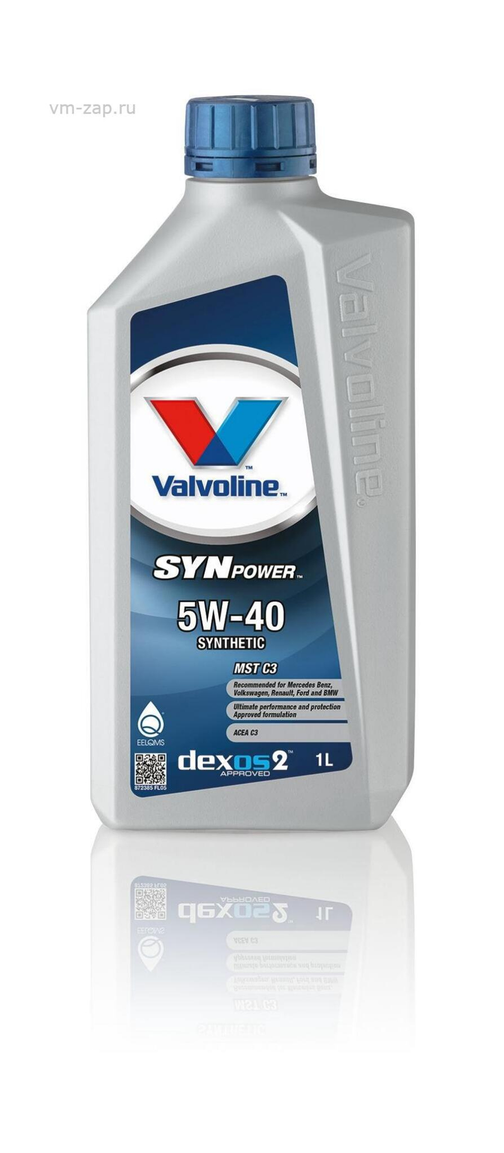 Масло моторное синтетическое Valvoline SYNPOWER MST C3 5W-40 1л