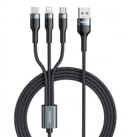 Кабель 1m USB/Lightning 3A RC-102i Remax black
