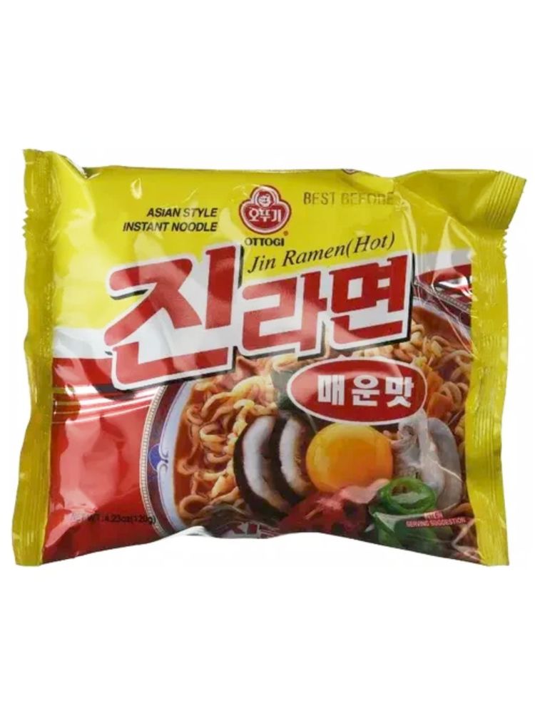 Лапша Джин рамен острая Ottogi Jin Ramen Spicy 120 г 5 шт
