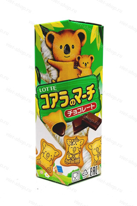 Печенье Koala's March Chocolate, c шоколадом, Lotte, 37 гр.