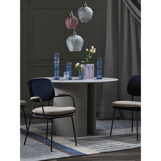 Стул с контрастным кантом pea, велюр, темно-синий/бежевый