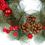 Венок декоративный «Зимняя сказка» d-30 см Леска, шишки и ягоды, Красный