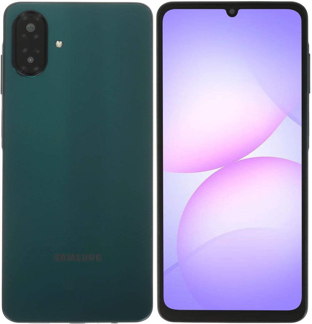 Смартфон Samsung SM-A075F Galaxy A07 128Gb 6Gb зеленый моноблок 3G 4G 2Sim 6.7" 720x1600 Android 15 50Mpix 802.11 a/b/g/n/ac GPS GSM900/1800 GSM1900 Protect microSD max2048Gb