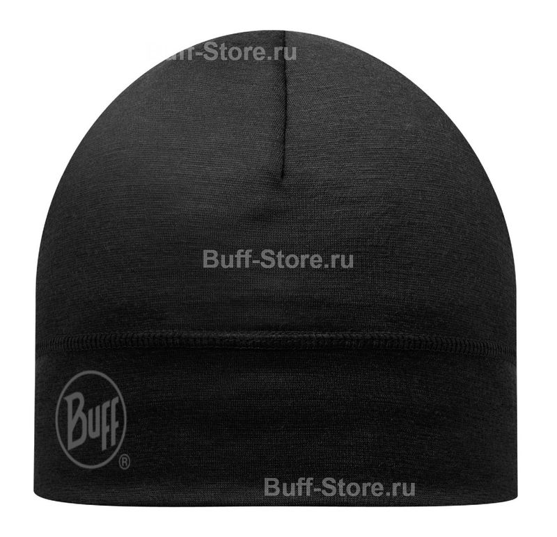 Тонкая шерстяная шапка Buff Black Фото 1