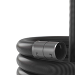 Двустенная труба ПНД гибкая для открытой прокладки д.63мм, SN13, 530Н, ПВ-0, УФ, с протяжкой, в бухте 50м, цвет черный