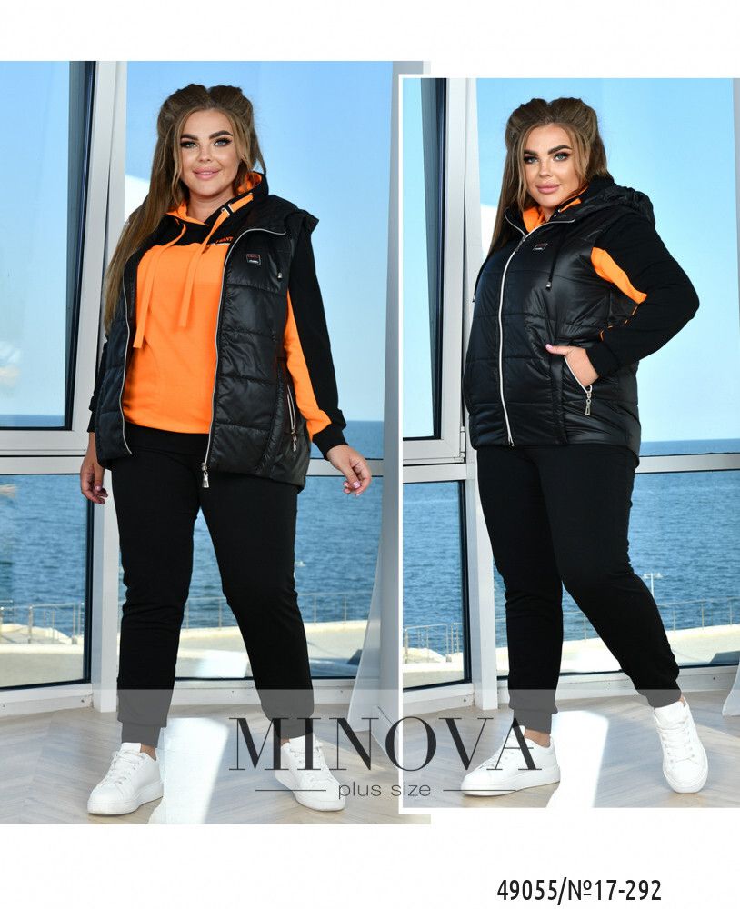 Костюм 17-292-оранжевый-черный Minova