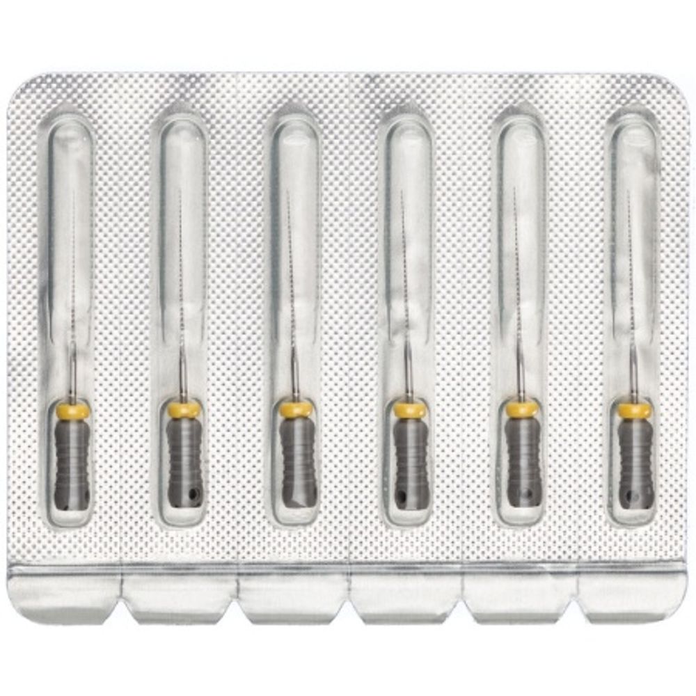 Pro-Endo K-Files №08 (25мм) (6шт.) Про-Эндо К-файлы (К-рашпили), каналорасширители ручные