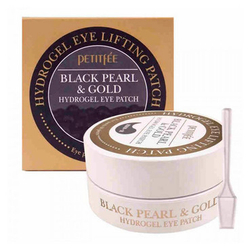 Petitfee Black Pearl & Gold Hydrogel Eye Patch осветляющие патчи под глаза с экстрактом черного жемчуга и золотом