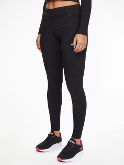 Женские леггинсы Tommy Hilfiger RW Branded Rib Legging - black