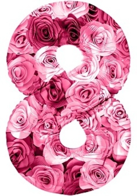 К Цифра 8 Симфония роз Фуше 34''/86 см.