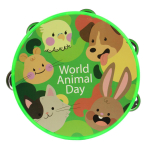 Бубен 16см. оранжевый, пакет с-30907