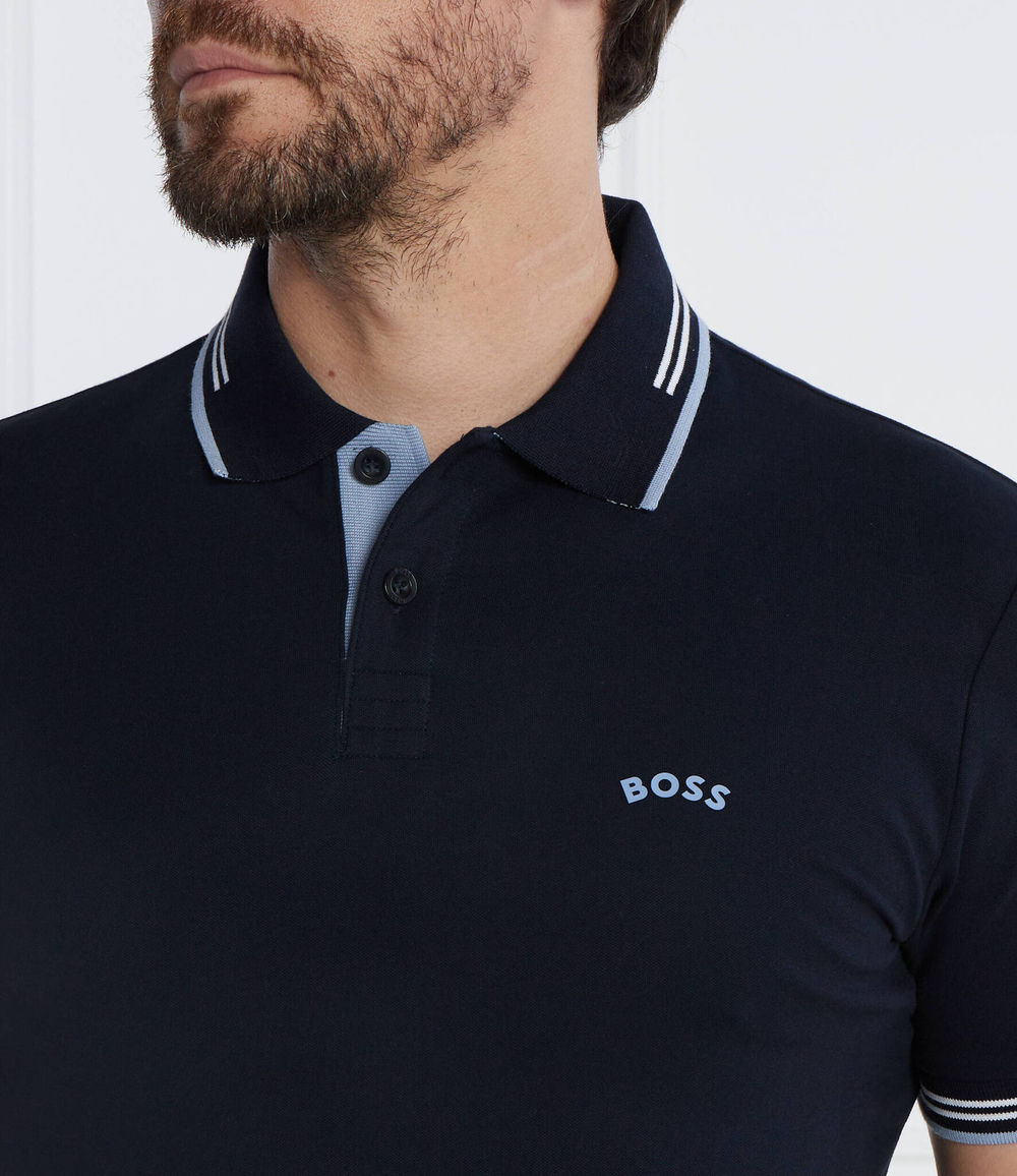 Поло Paul Curved BOSS GREEN - темно-синий(50469245)