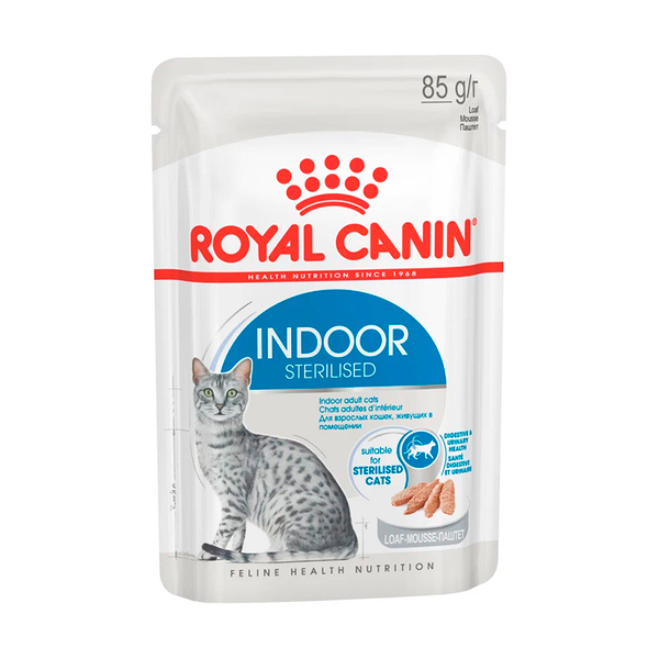 Влажный корм Royal Canin Indoor Sterilised,  для стерилизованных кошек, кусочки в соусе, 85 г