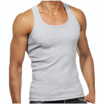 Набор из 2 серых мужских маек из ткани в рубчик (Размер: XL) (Цвет: серый)