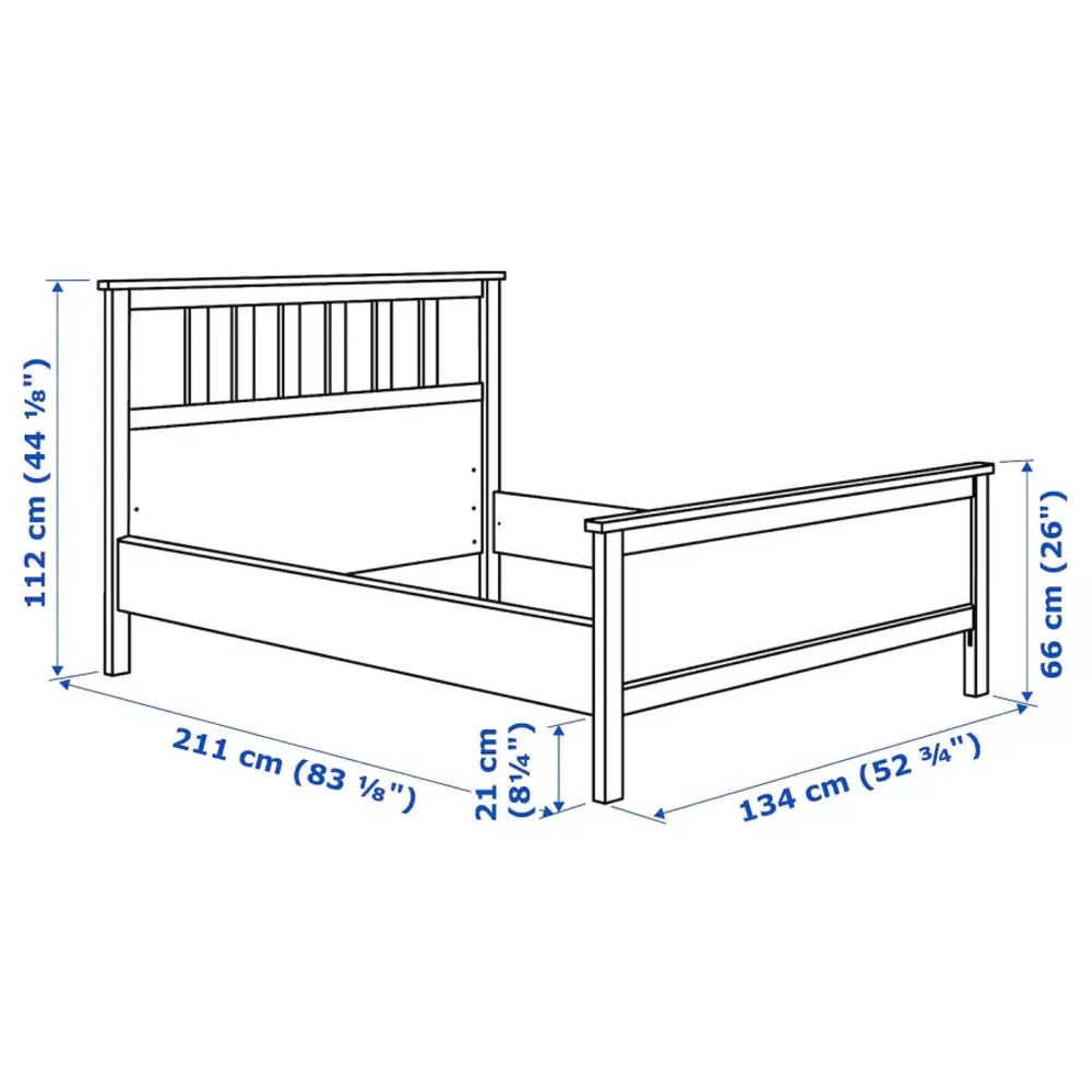Каркас кровати - IKEA HEMNES, 211х134 см, белый, ХЕМНЕС ИКЕА