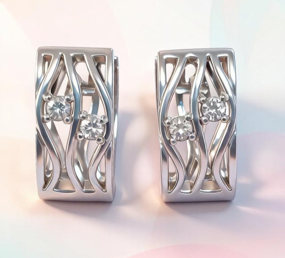 Ювелирные серьги из серебра 925 пробы