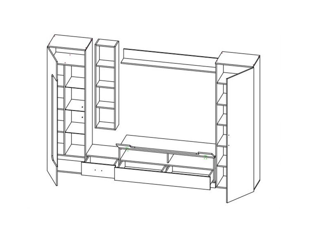 Loft - 20 стенка ТВА Белый / Дуб Вотан
