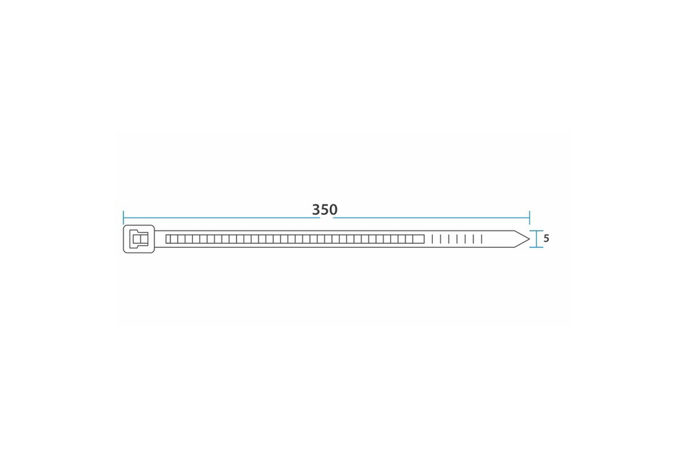 Нейлоновая кабельная стяжка REXANT 350x4,8мм, белая 100 шт/уп 07-0350